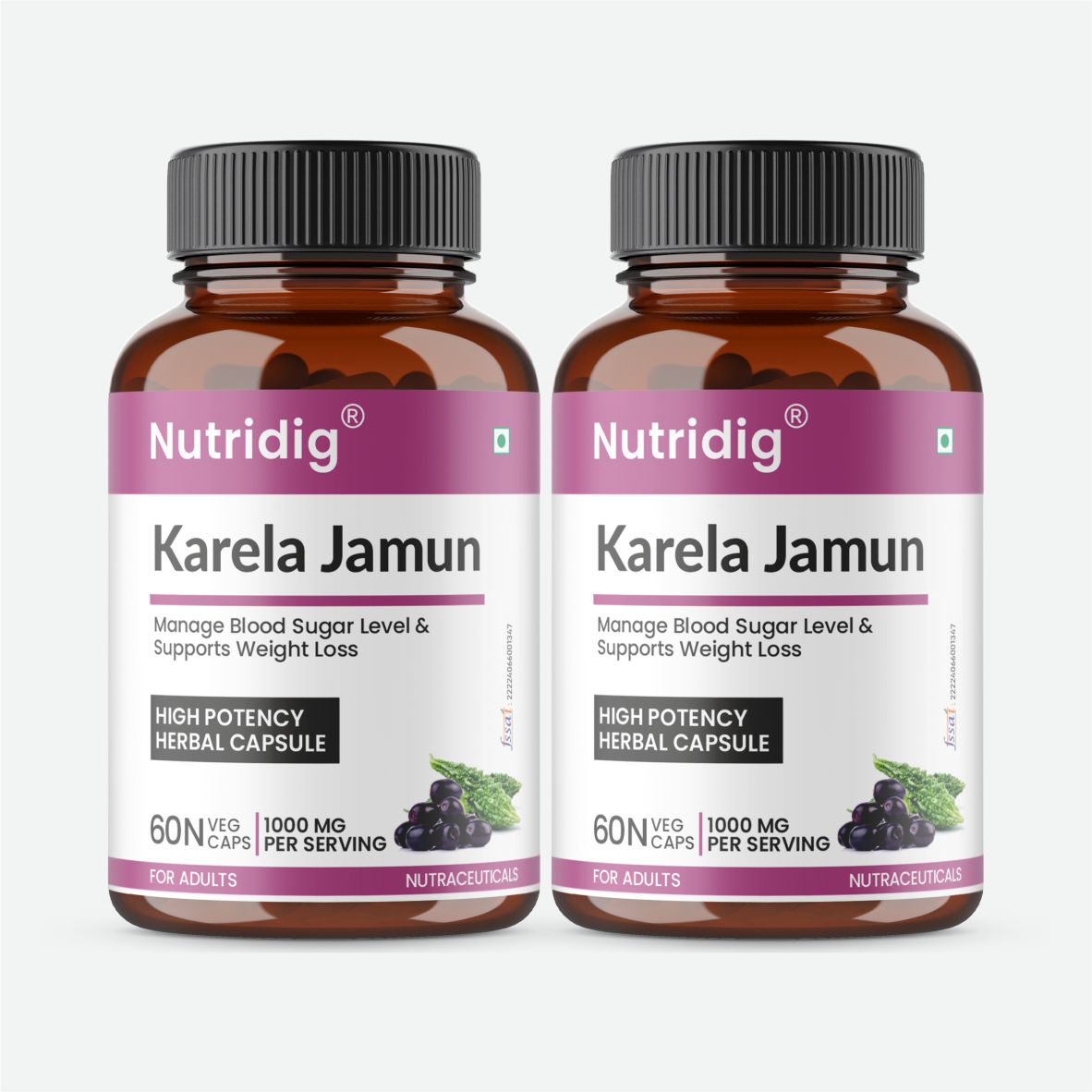 Karela Jamun Capsules with Neem, Methi & Amla Extracts | 60 Caps