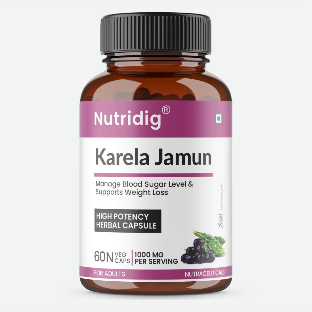 Karela Jamun Capsules with Neem, Methi & Amla Extracts | 60 Caps