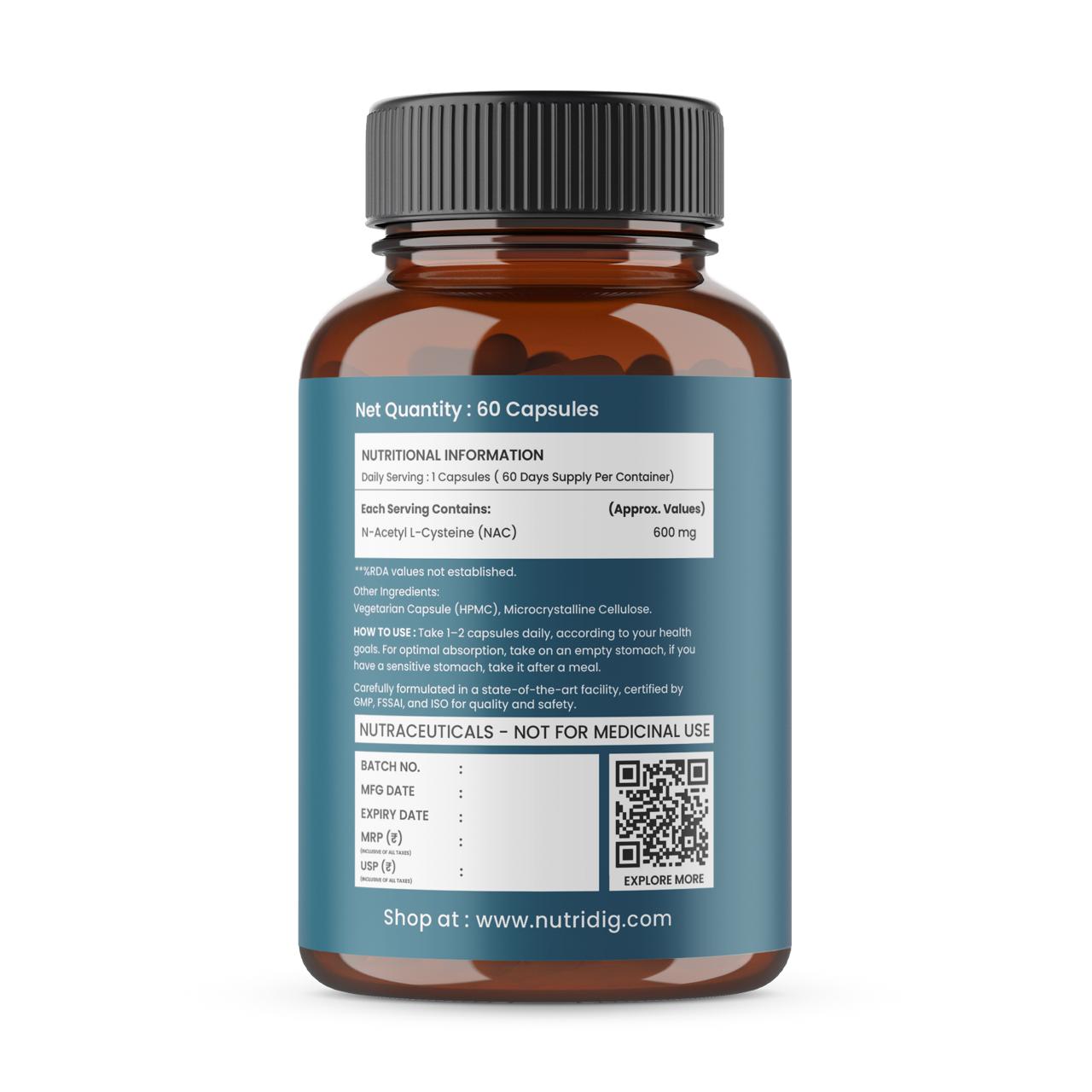 N-Acetyl Cysteine (NAC) 600 mg Capsules