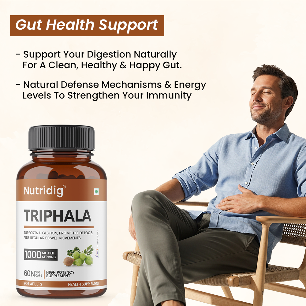 Triphala Capsules - Ayurvedic Blend | Digestion, Hair & Skin Health | 60 Capsules
