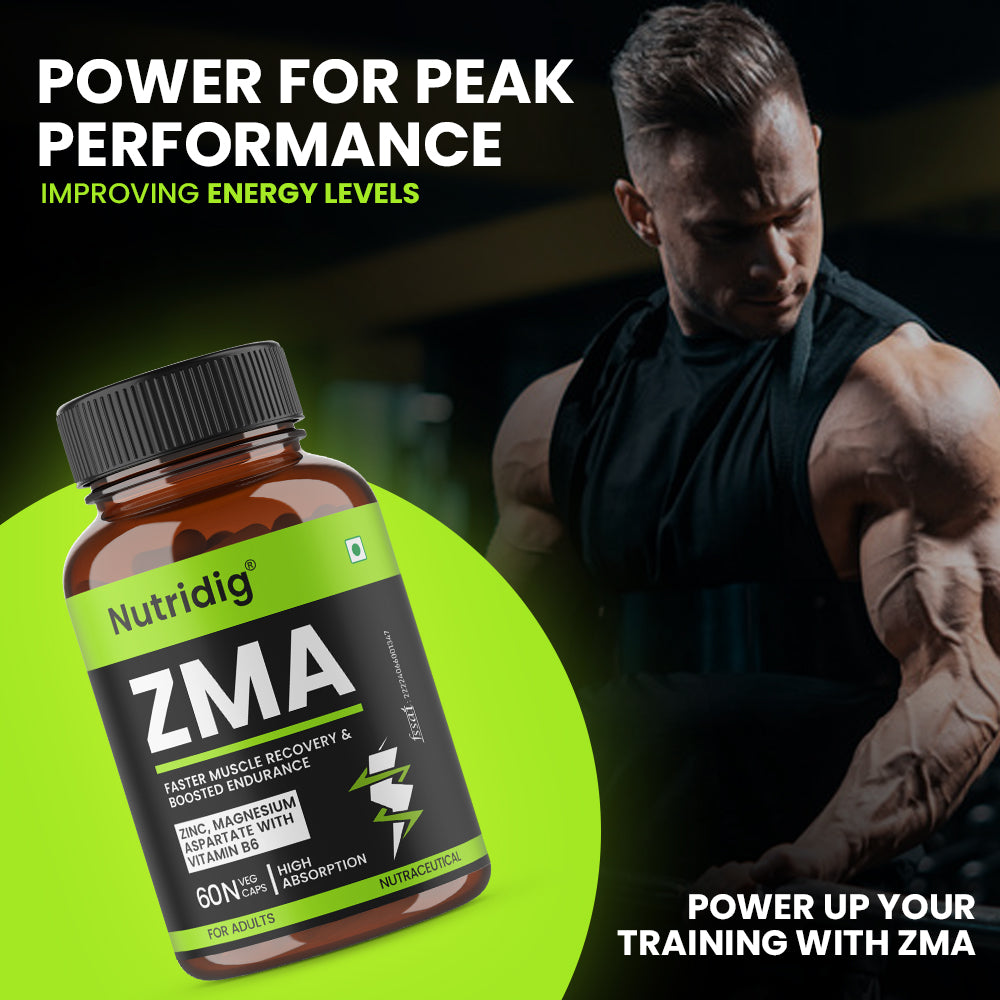 ZMA Capsules - Zinc, Magnesium Aspartate with Vitamin B6 | 60 Capsules