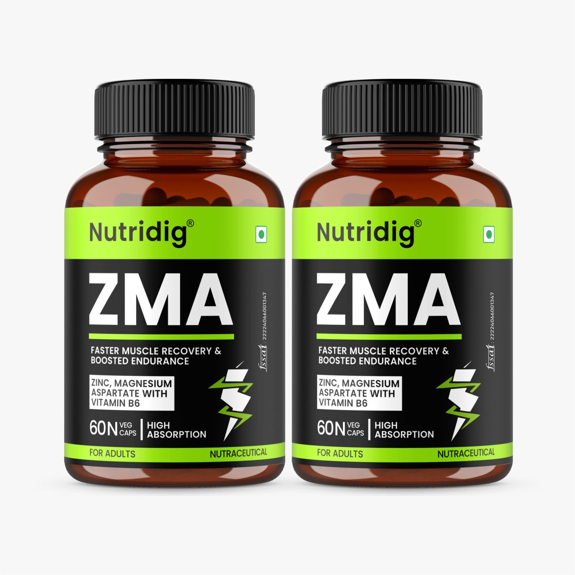 ZMA Capsules - Zinc, Magnesium Aspartate with Vitamin B6 | 60 Capsules