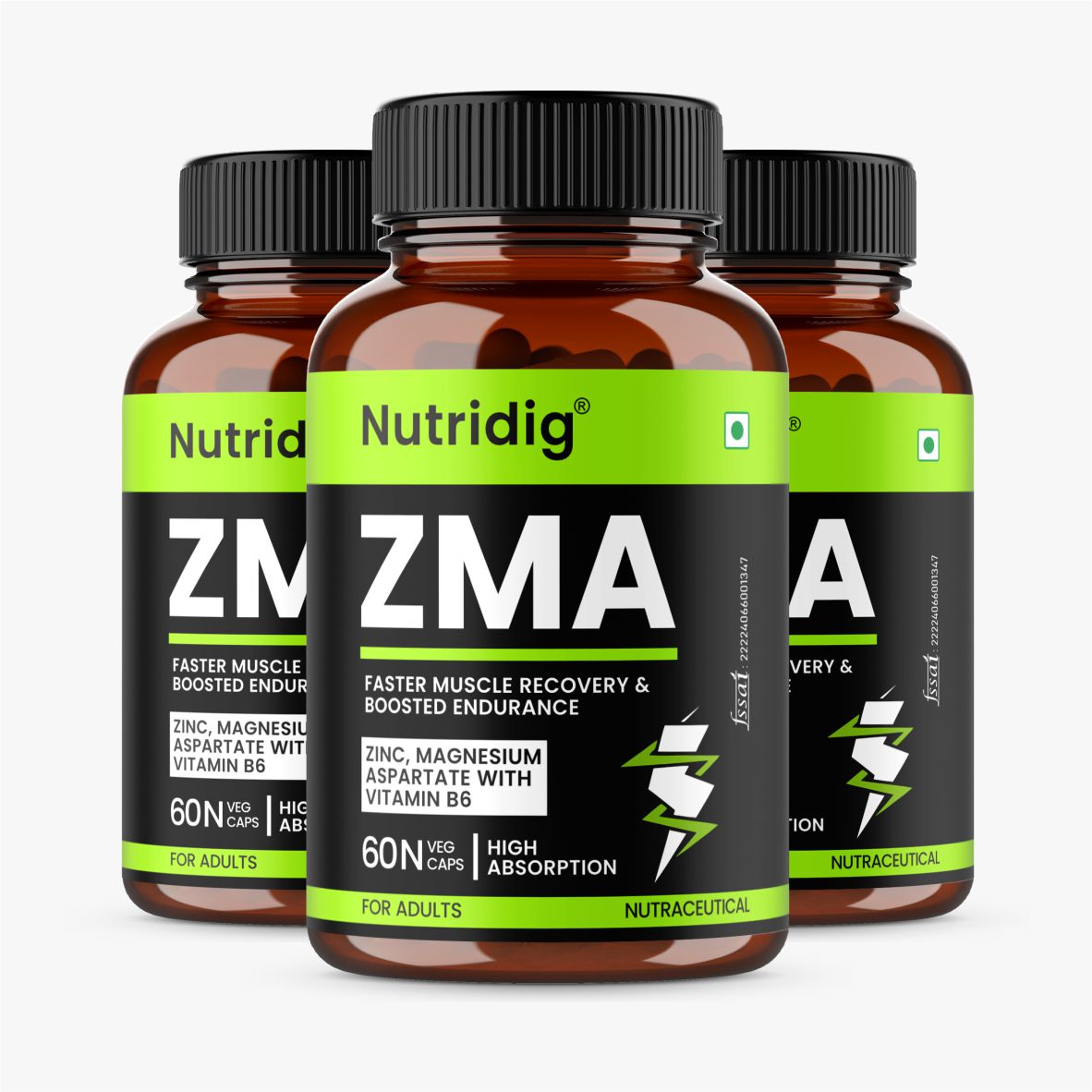 ZMA Capsules - Zinc, Magnesium Aspartate with Vitamin B6 | 60 Capsules