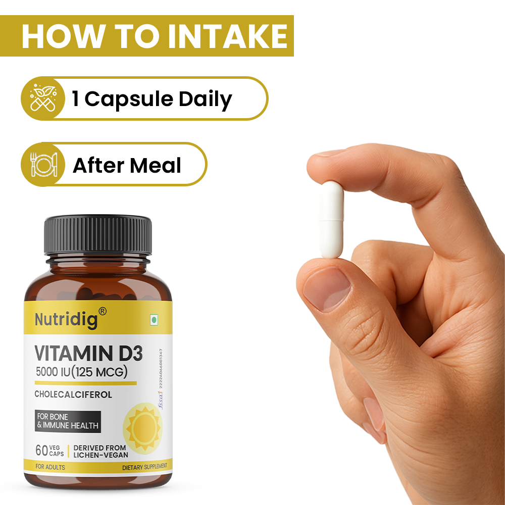 Vitamin D3 5000 IU (Vegan, Lichen-Derived) | 60 Capsules
