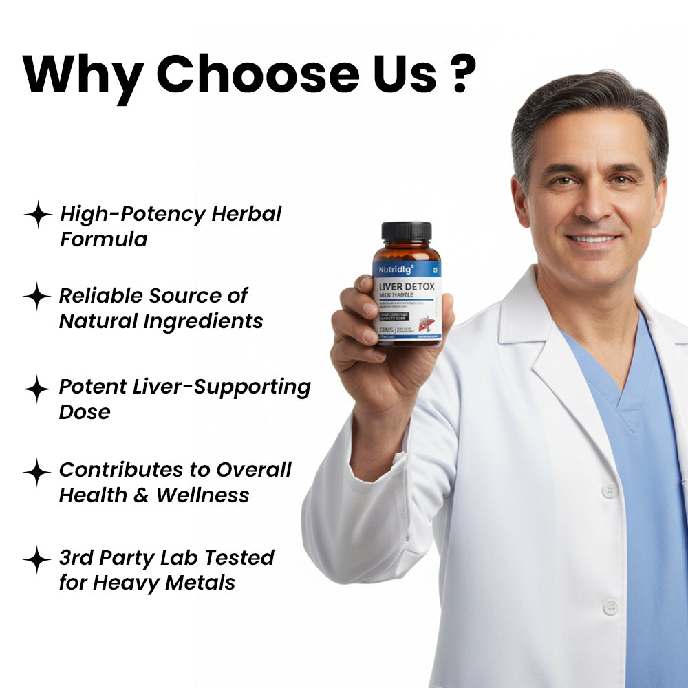 Liver Detox & Support | High Potency Herbal Blend with Milk Thistle - 60 Capsules
