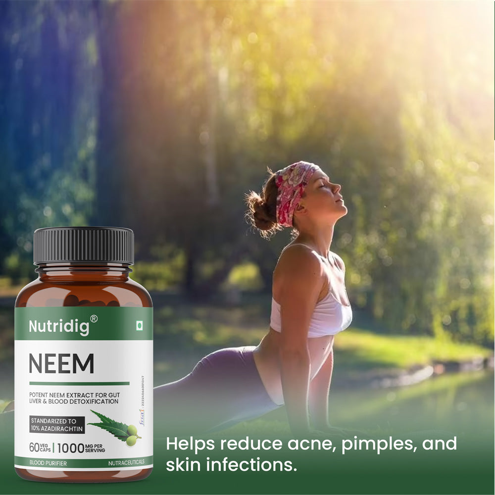 Neem Extract Capsules ā Standardized to 10% Azadirachtin | Detox ā 60 Veg Capsules