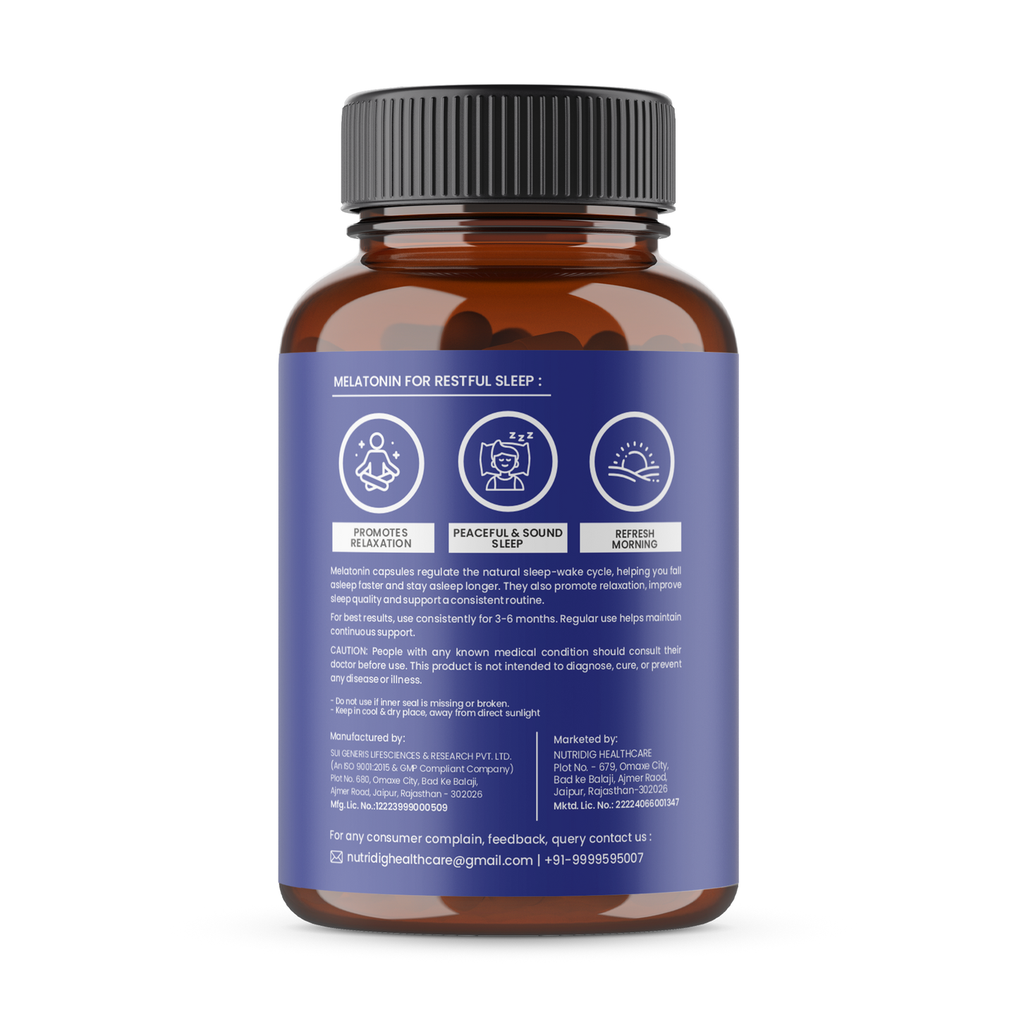 Melatonin 5mg Softgels - With Valerian & Vitamin B6 | 60 Softgel Capsules