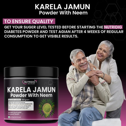 Karela Jamun Powder With Neem - Diabetes Management Herbal Powder