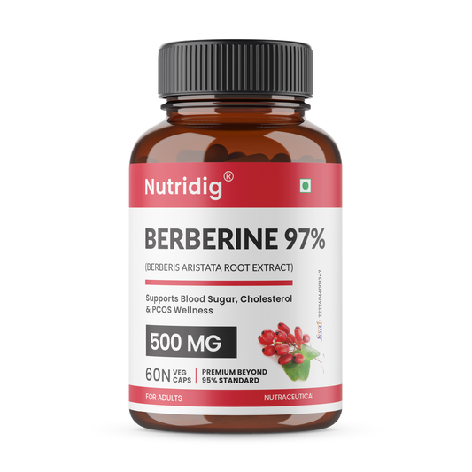 Berberine 97% from Berberis Aristata | Premium Purity Beyond 95% |For Blood Sugar, Cholesterol & Heart Health