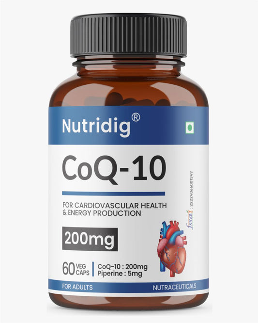 Premium COQ10 200mg + Piperine | High Strength | Heart Health & Energy Support | 60 Veg Capsules