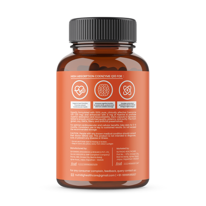 CoQ10 (Ubiquinol) 120mg + Piperine 5mg | High Absoption - 60 Capsules