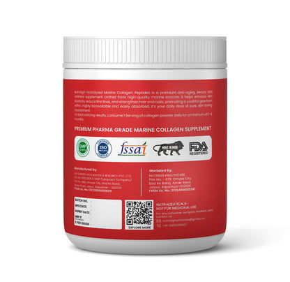 Hydrolyzed Marine Collagen Peptides Powder | 200gm