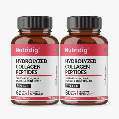 Hydrolyzed Marine Collagen Peptides for Skin, Hair, Nails & Joints | 60 Capsules
