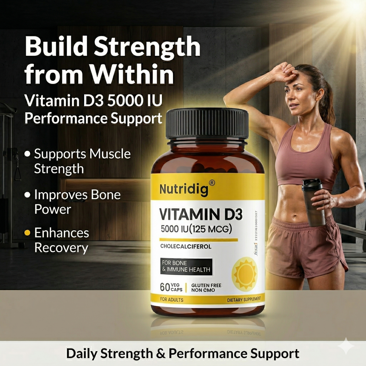 Vitamin D3 5000 IU (Cholecalciferol) | 60 Capsules