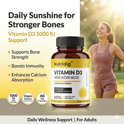 Vitamin D3 5000 IU (Cholecalciferol) | 60 Capsules