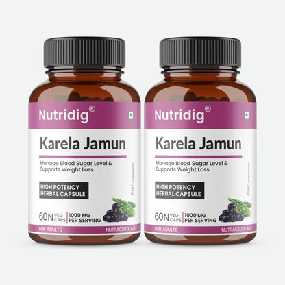 Karela Jamun Capsules with Neem, Methi & Amla Extracts | 60 Caps