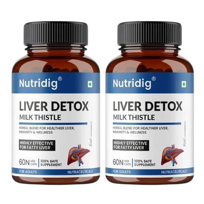 Liver Detox & Support  | High Potency Herbal Blend with Milk Thistle - 60 Capsules