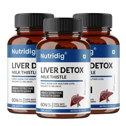 Liver Detox & Support  | High Potency Herbal Blend with Milk Thistle - 60 Capsules