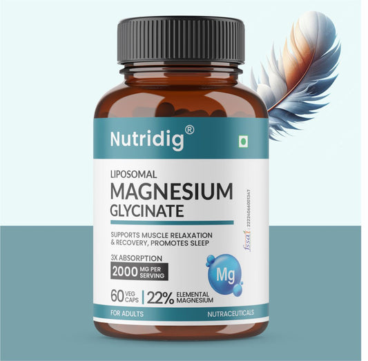 Magnesium Glycinate | Sleep, Muscle & Brain Relaxation | Higher Absorption, 22% Elemental | 60 Capsules