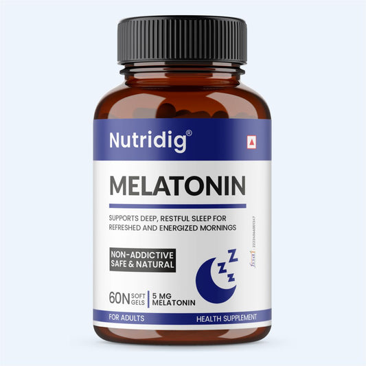 Melatonin 5mg Softgels - With Valerian & Vitamin B6 | 60 Softgel Capsules