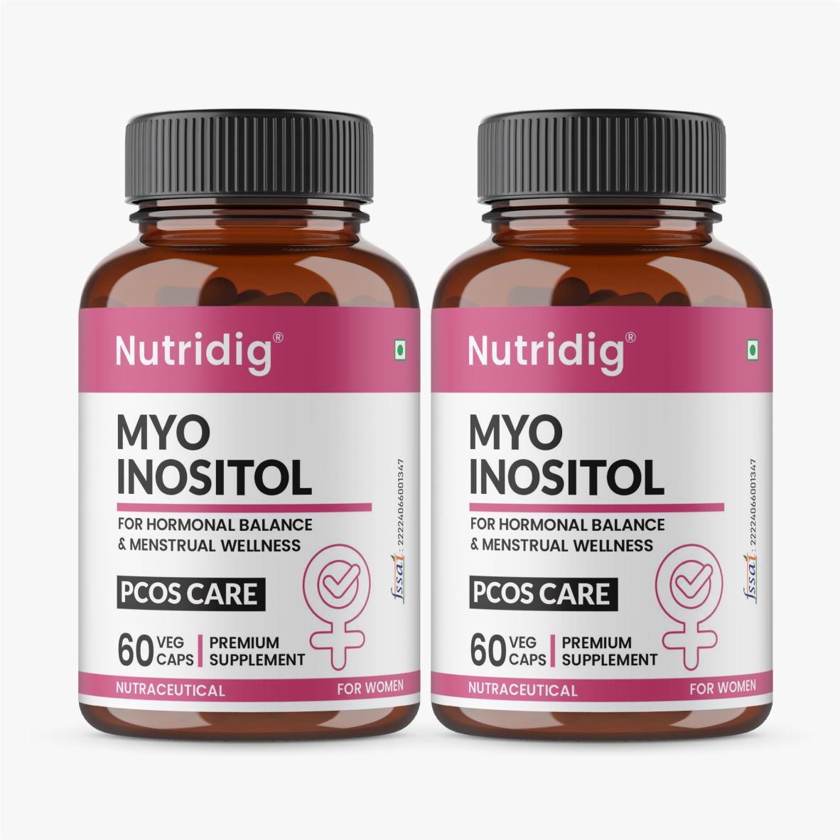 Nutridig® Myo Inositol Capsules  | PCOD, Hormonal Balance & Menstrual Wellness - 60 Caps