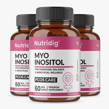 Nutridig® Myo Inositol Capsules  | PCOD, Hormonal Balance & Menstrual Wellness - 60 Caps