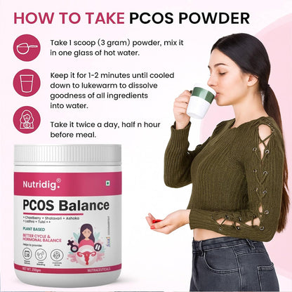 Nutridig® PCOS/PCOD Care Herbal Powder | Natural Ingredients - 250gm