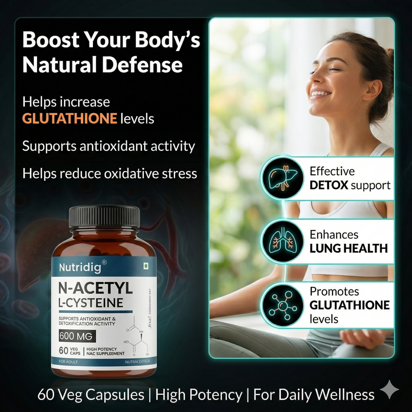 N-Acetyl Cysteine (NAC) 600 mg Capsules