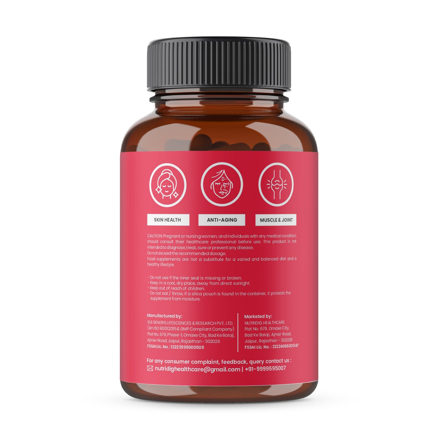 Hydrolyzed Marine Collagen Peptides for Skin, Hair, Nails & Joints | 60 Capsules