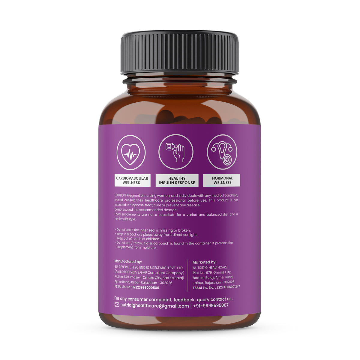 Nutridig Berberine 98% Capsules | 1000 mg Per Serving | Berberis Aristata Extract with Milk Thistle & Cinnamon - For Men & Women | 60 Vegetarian Capsules