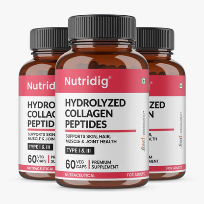 Hydrolyzed Marine Collagen Peptides for Skin, Hair, Nails & Joints | 60 Capsules