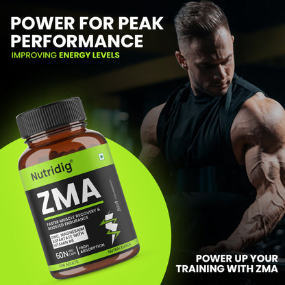 ZMA Capsules - Zinc, Magnesium Aspartate with Vitamin B6 | 60 Capsules