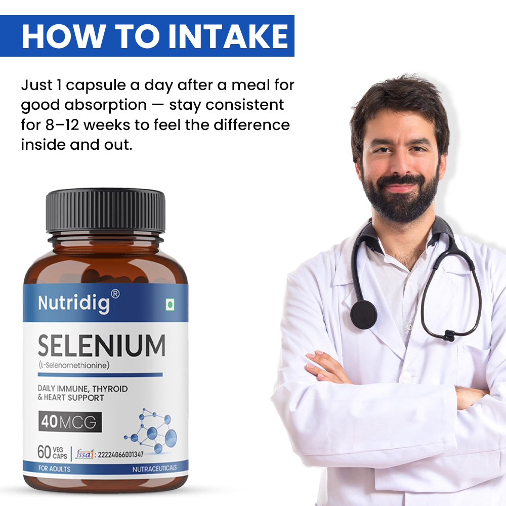 Selenium Capsules, 40mcg, Non-GMO & Superior Absorption - 60 Vegetarian Capsules