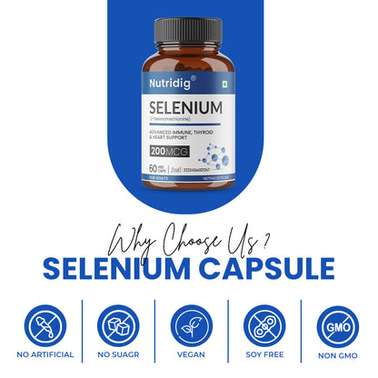 Selenium Capsules,200mcg, Non-GMO & Superior Absorption - 60 Vegetarian Capsules (Copy)