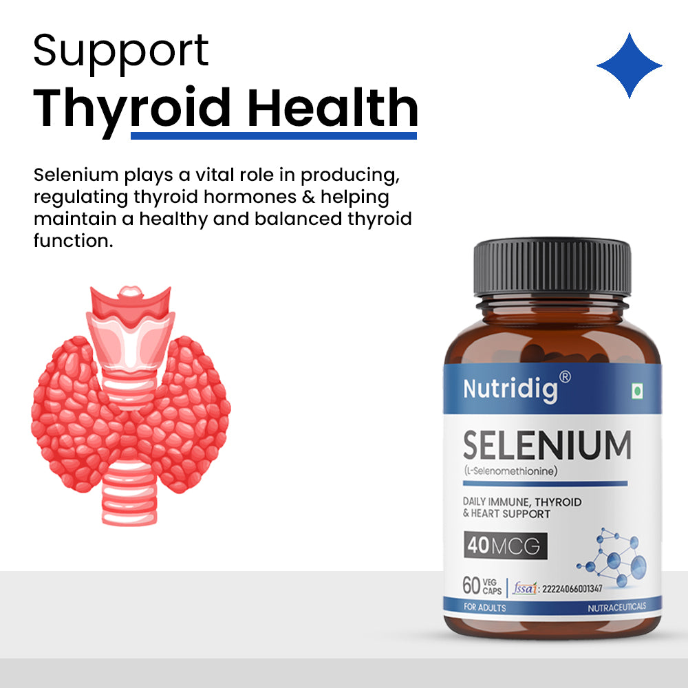 Selenium Capsules, 40mcg, Non-GMO & Superior Absorption - 60 Vegetarian Capsules
