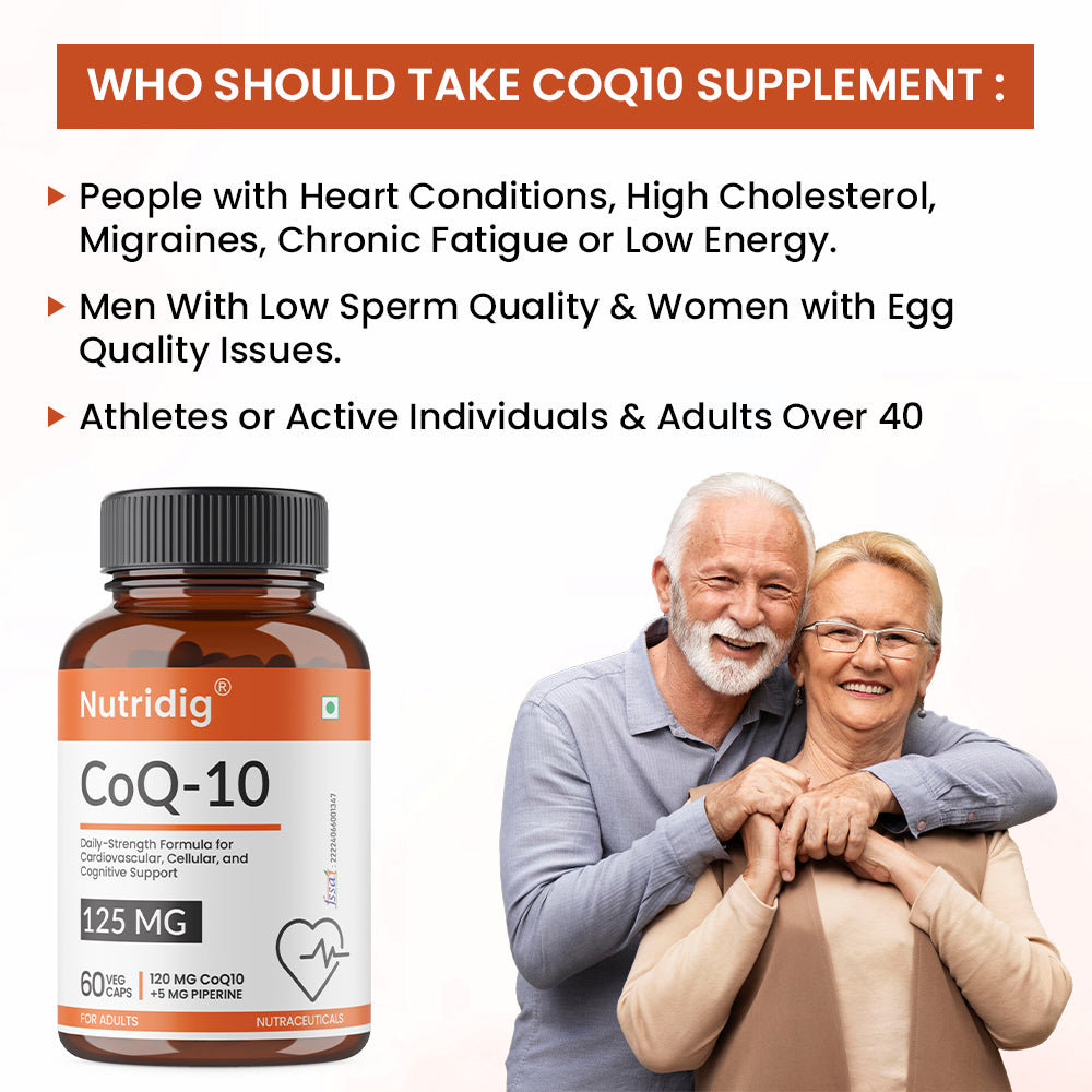 CoQ10 (Ubiquinol) 120mg + Piperine 5mg | High Absoption - 60 Capsules