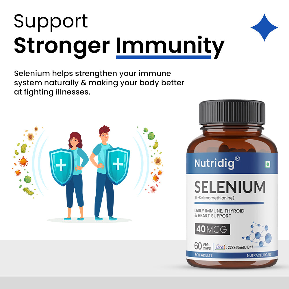 Selenium Capsules, 40mcg, Non-GMO & Superior Absorption - 60 Vegetarian Capsules
