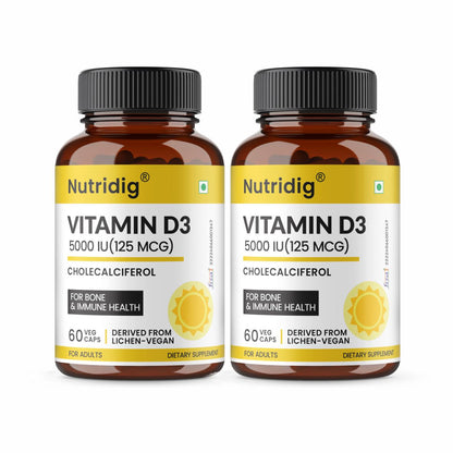 Vitamin D3 5000 IU (Vegan, Lichen-Derived) | 60 Capsules