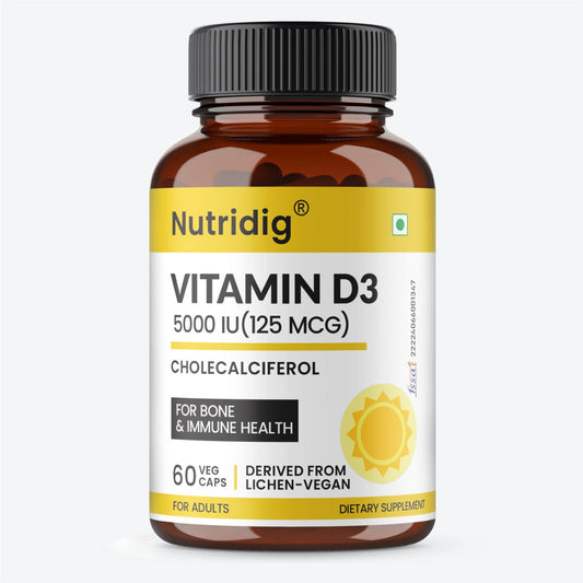 Vitamin D3 5000 IU (Vegan, Lichen-Derived) | 60 Capsules