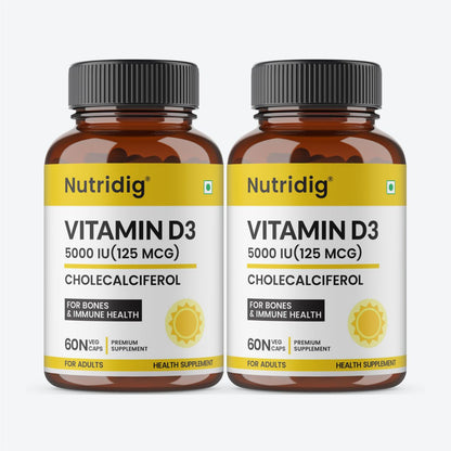 Vitamin D3 5000 IU (Cholecalciferol) | 60 Capsules