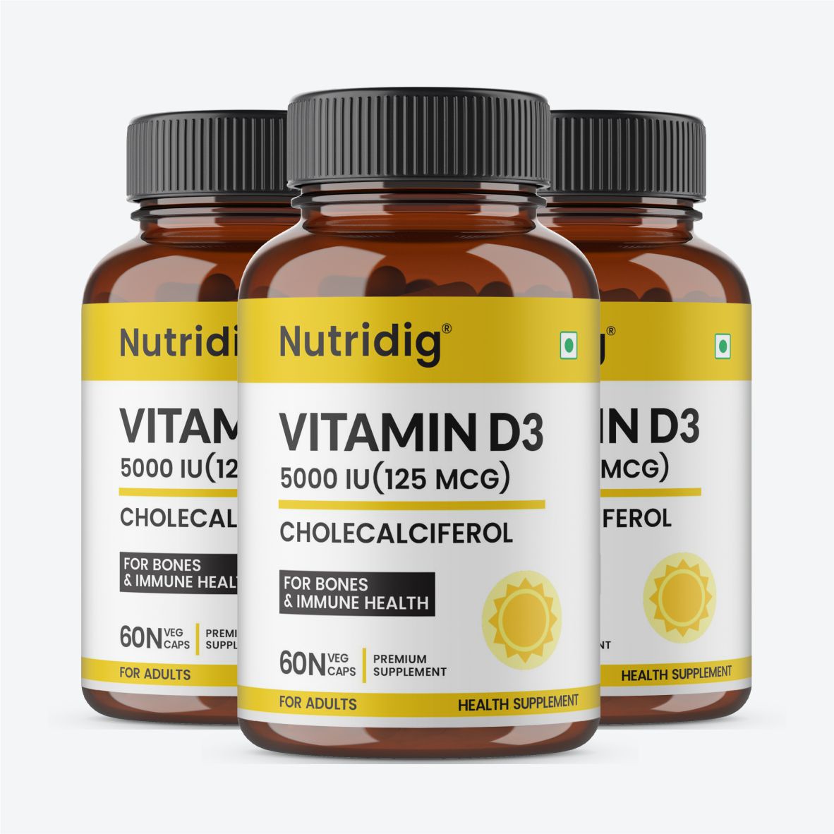 Vitamin D3 5000 IU (Cholecalciferol) | 60 Capsules
