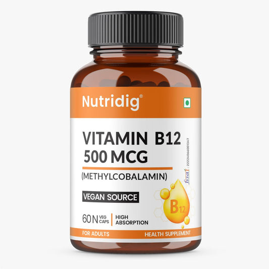Vitamin B12 Vegan Capsules | 500mcg Methylcobalamin - 60 Caps