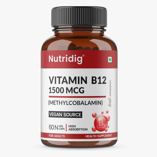 Vitamin B12 High Potency Vegan Capsules | Methylcobalamin - 60 Caps