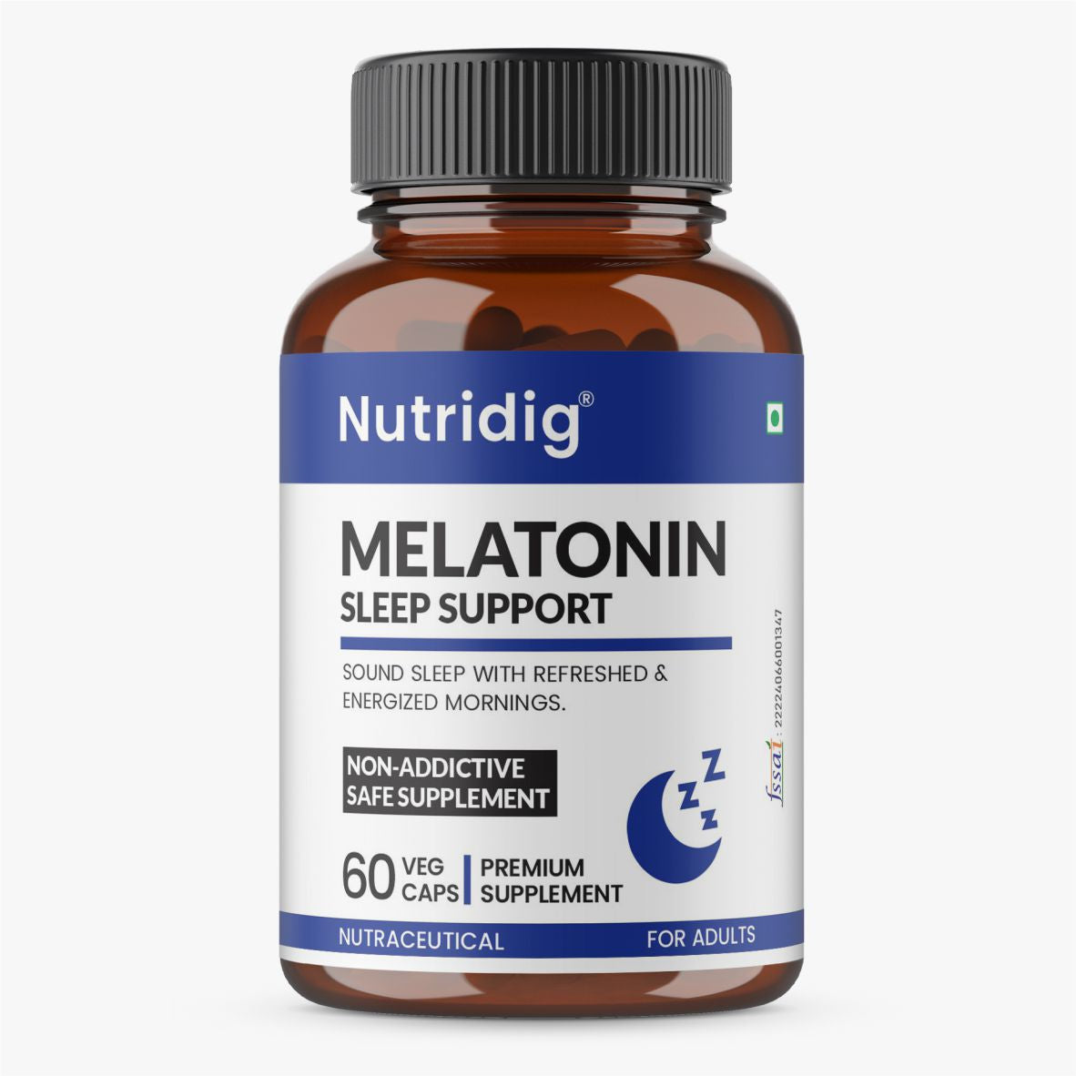 Melatonin Capsules with Magnesium Glycinate, Valerian, Chamomile | Sleep Support | 60 Caps