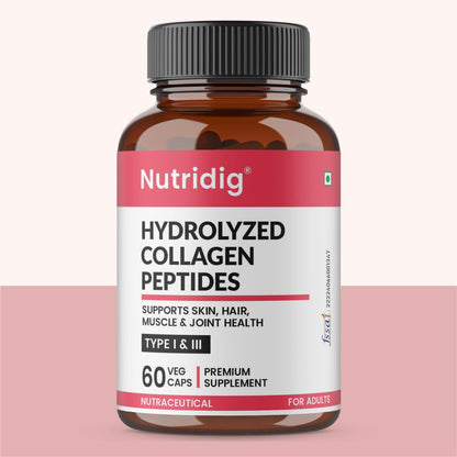 Hydrolyzed Marine Collagen Peptides for Skin, Hair, Nails & Joints | 60 Capsules