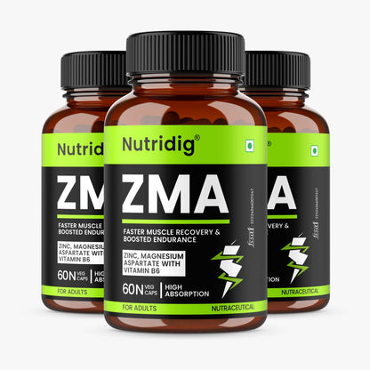 ZMA Capsules - Zinc, Magnesium Aspartate with Vitamin B6 | 60 Capsules