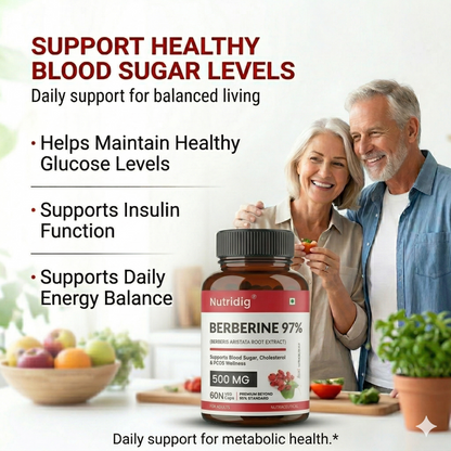 Berberine 97% from Berberis Aristata | Premium Purity Beyond 95% | For Blood Sugar, Cholesterol & Heart Health