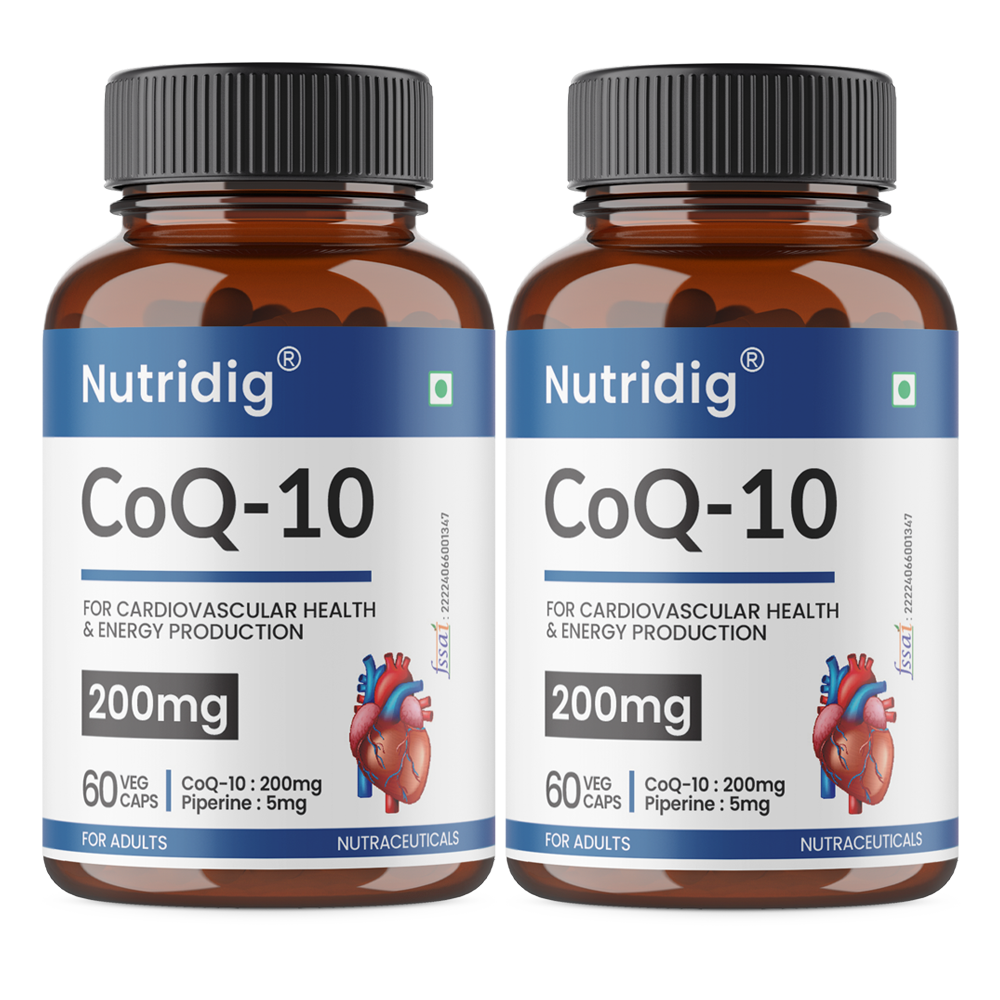 Premium COQ10 200mg + Piperine | High Strength | Heart Health & Energy Support | 60 Veg Capsules
