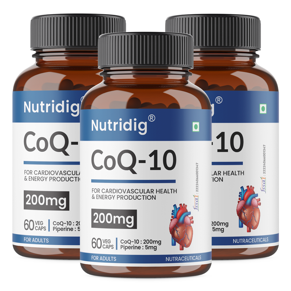 Premium COQ10 200mg + Piperine | High Strength | Heart Health & Energy Support | 60 Veg Capsules