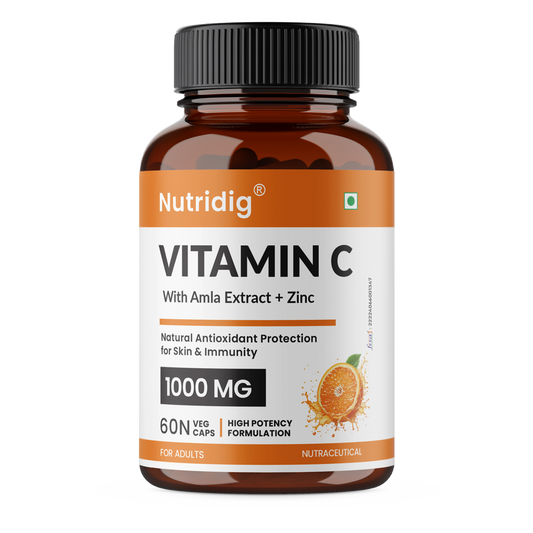 Vitamin C Supplements Amla Extract With Zinc For Immunity & Skincare | Vitamin C Supplements - 60 Capsules